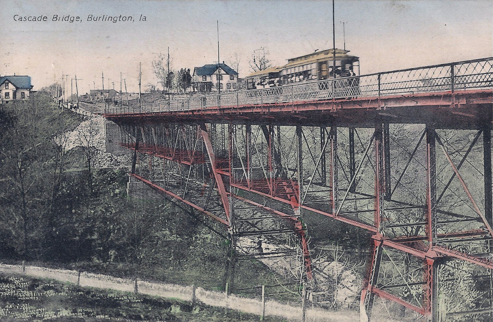 Historic postcard of bridge